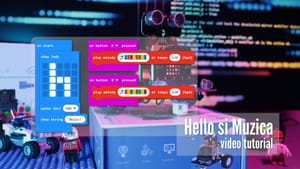 micro:bit, afiseaza Hello si Sound